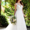 Spaghetti Straps Sleeveless Lace Appliques Beach Wedding Dresses